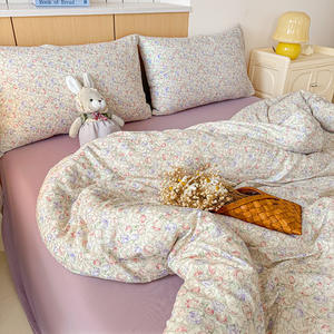 Funda nórdica Coreana de 4 piezas, juego de cama de algodón 100%, juego de cama para niños con estampado personalizado para invierno - Product Image 5