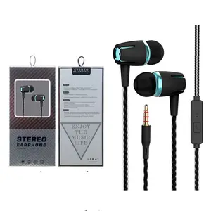 JYD venta al por mayor VPB 3,5mm estéreo en la oreja auriculares con cable auriculares con micrófono