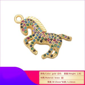 A544 <span class=keywords><strong>pendentif</strong></span> ironique à la mode, breloques <span class=keywords><strong>cheval</strong></span> colorées en strass pour boucles d'oreilles - Product Image 3