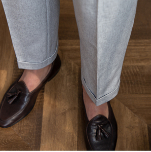 2024 nouveau printemps et été hommes Naples droite taille haute gris clair confortable affaires polyvalent pantalons longs hommes - Product Image 4
