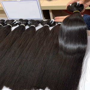 Paquetes de cabello humano virgen 100% natural con cutícula alineada, doble trama a máquina, liso extremo, doble densidad, tejido camboyano, al por mayor - Product Image 2