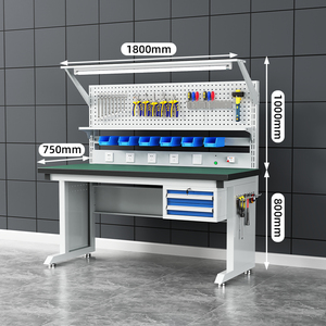 頑丈な帯電防止ステンレス鋼作業台、調節可能な棚と引き出し付き、耐荷重800kg、整備士の実験室・作業場向け - Product Image 2