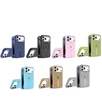 360 °   Étui de téléphone magnétique rotatif pour iPhone 17 16 Pro Max, coque rigide mate givrée avec support, protection antichoc