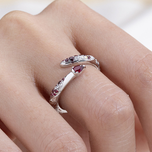 Messi Jewelry MSR-2121 925 Silver Round Shape Eternity <b>Ring</b> Red Gemstone Lab Grown <b>Diamond</b> <b>Ring</b> Wedding <b>Ring</b> - Product Image 4