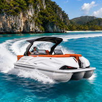 Yacht de sport en aluminium soudé polyvalent à maniement facile, console de luxe, système audio certifié CE, loisirs, pêche en haute mer