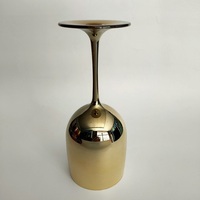 Verre à vin rouge en plastique de couleur or classique, capacité de 16 oz, pour les fêtes