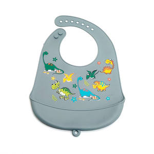 Силиконовый нагрудник для детей, детская пуговица, слюна, полотенце, нагрудник, оптовая продажа для пищевых добавок, рисовый карман - Product Image 4