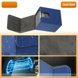 Étui à cartes en cuir PU FX Premium, coins carrés, portable et durable, pour 100 cartes à collectionner protégées, pour utilisation en jeu - Product Image 2