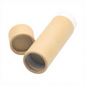 Hot Sale 0.3oz-2.5oz Biodegradable <b>Round</b> Push up Lip Balm Rigid <b>Box</b> Container with Sponge Liner Kraft Paper - Product Image 2
