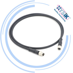 Kabel Sambungan Lurus M8 Male ke Female 4 Pole PVC untuk Sinyal - Product Image 1