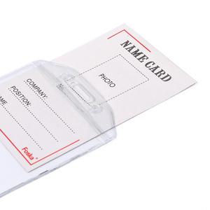 Porte-badge Foska hautement transparent 4,65 x 2,9 pouces, vertical, en plastique résistant à l'usure, pour salons professionnels et visiteurs de bureau - Product Image 3
