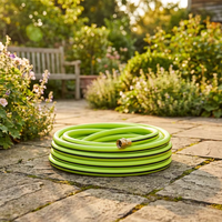 Tuyau d'arrosage hybride en polymère vert de 15 m – Esthétique et durable, flexible, idéal pour l'aménagement paysager design et les maisons modernes