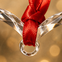 Ornement de Noël en verre cristal transparent en forme de cœur pour la décoration des fêtes de Noël