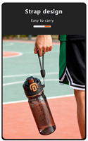 Bouteille d'eau sport 3-en-1 avec pulvérisateur nano-brume 750 ml, en Tritan, écologique, compatible lave-vaisselle, avec bouton-poussoir pour boire et brumiser