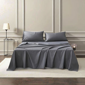 Venta al por mayor de sábanas de hotel 100% algodón de lujo juego de <span class=keywords><strong>cama</strong></span> elástica para King Queen tamaños multicolor liso sábana plana suave Hospital Twin - Product Image 1