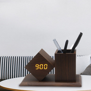 Nhà Sản Xuất Tùy Chỉnh Trang Trí Nội Thất Quảng Đứng Kid Bàn Bảng Gỗ Kỹ Thuật Số Led Đồng Hồ Báo Thức Với Bút Chủ - Product Image 6