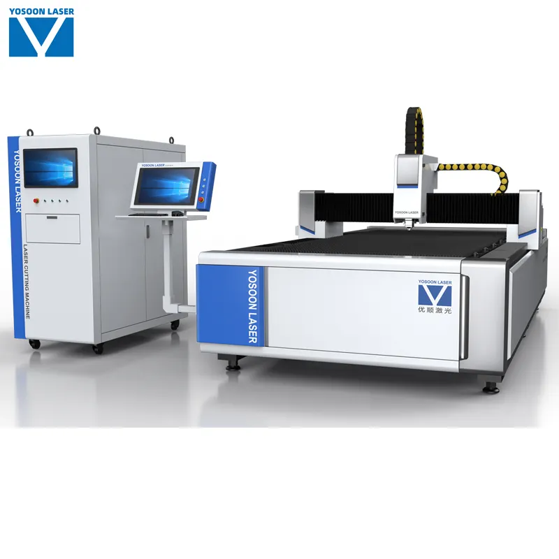 Yosoon máquina de corte a laser de fibra 6015 4020, máquina de corte a laser de fibra metálica 1000w 3000w