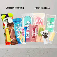 Emballages en plastique transparent pour sucettes glacées, emballages jetables pour aliments congelés, crème glacée, impression personnalisée, fermeture arrière