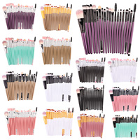 Kit de pinceaux de maquillage professionnels de haute qualité, ensemble de pinceaux de maquillage végétalien doux pour le visage, quantité minimale de commande, 20 pièces