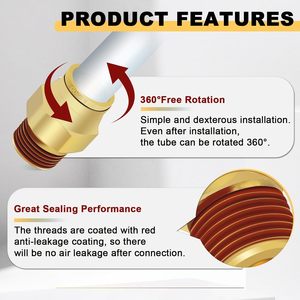 1/2\&quot; DOT Brass <strong>Quick</strong> Connect Air Line Fittings 1/2\&quot; OD Tube 3/8\&quot; NPT <strong>Thread</strong> for High-Pressure Truck Trailers Industry Air - Product Image 3