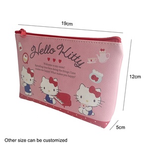 Custom Digital Full Printing Pattern <strong>Hello</strong> KT Zipper Eco-Friendly Waterproof PU Leather Women's <strong>Makeup</strong> Cosmetic <strong>Bag</strong> Portable - Product Image 2