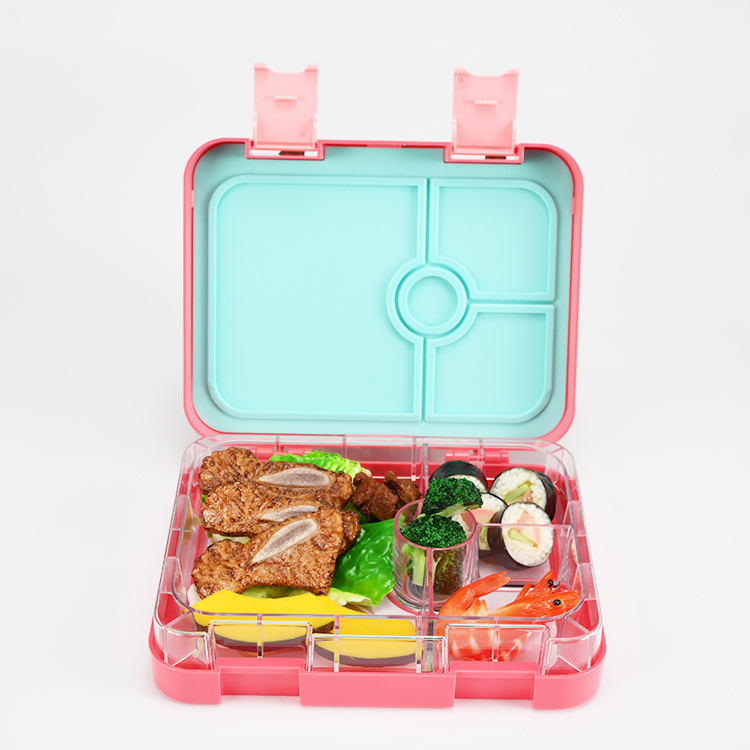 AOHEA, 4 отделения, детский Ланч-бокс Bento, пластиковая коробка, Тритан, безопасные для микроволновой печи мини Ланч-боксы Bento
