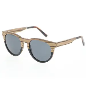 China Custom Logo UV400 Polarized Natural Wooden and Bamboo Sunglasses