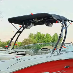 Housse de protection luxueuse <span class=keywords><strong>pour</strong></span> bateau, cadre en aluminium mat, protection UV, auvent <span class=keywords><strong>pour</strong></span> bateau <span class=keywords><strong>ponton</strong></span>, bimini top <span class=keywords><strong>pour</strong></span> bateau <span class=keywords><strong>ponton</strong></span> - Product Image 1