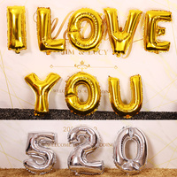 Ensemble de ballons en aluminium et chiffres et lettres de 16 pouces pour fête, anniversaire, avec cartes d'emballage de détail