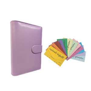 PU Leather Notebook 6 Rings Loose-leaf Binder Spiral Notebook Folder Cash Zippered Bag Ring Binder envelope
