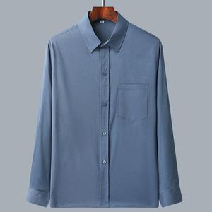 Dad's Long Sleeved Shirt Middle-aged Ice Silk Casual Shirt Spring and Summer Clothes <strong>Elderly</strong> Men's Top Summer Thin - Product Image 4