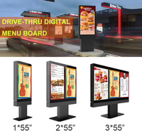Pantallas Digitales LCD para Exteriores de 3000 Nits 4K, Resistentes al Agua, para Menús de Autoservicio en Restaurantes y Centros Comerciales