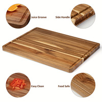 Extra groot acacia houten snijplank voor de keuken, groot slagerblok snijplank met sapgoot, dik houten snijplank voor houtsnijwerk
