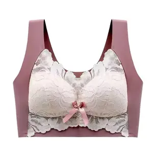 Women's Border Bra Lace Adjustable Bra With Steel Ring Gathered Up To Hold  Breathable Large Women's Bra