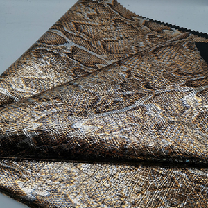 Vàng Sáng Bóng PU Da Rắn Giả Da Foiled Vải Không Thấm Nước <span class=keywords><strong>Python</strong></span> Da Dệt Cho Váy Áo Khoác Váy Phụ Kiện - Product Image 3