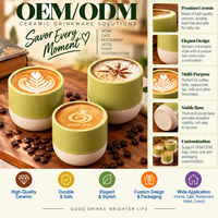 Tasses à café modernes en céramique vert mat sans anse, mugs à expresso et latte en grès avec design bicolore pour la maison, le café, logo personnalisé