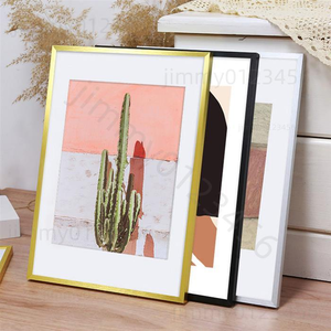 Bạc Vàng Tăng Đen Kim Loại Khung Ảnh Chải Vuông Khung Nhôm Cho Ảnh/Hình Ảnh Khung - Product Image 4