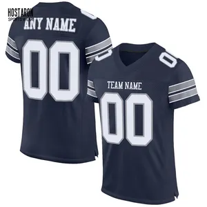 HOSTARON Personalizado 32 Equipos Stich Bordado Ropa de fútbol americano Personalizado Rugby Jersey Sublimado Fútbol americano Jersey