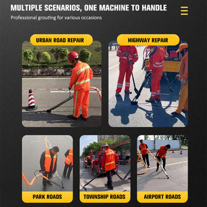 Machine de réparation de fissures de chaussée et de jointoiement efficace pour asphalte, 103L, électrique, avec pompe à moteur pour scellant routier - Product Image 6