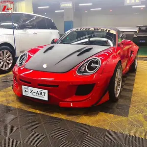 Kap Mesin Serat Karbon Z-ART untuk Porsche 987 Boxster Cayman Kap Mesin Serat Karbon Nyata untuk Porsche Boxster Cayman 987