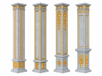 Moules en plastique préfabriqués pour colonnes romaines carrées en béton ciment pour la décoration extérieure des bâtiments, vente