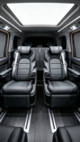 Siège de van MPV beige premium avec base pivotante, commande par écran tactile, cuir perforé, siège de modification automobile