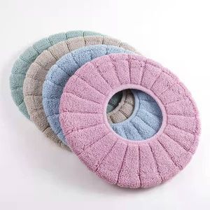 Housse de siège de toilette épaisse et chaude en fibre acrylique, usage domestique universel, automne-hiver, lot de 10 - Product Image 3