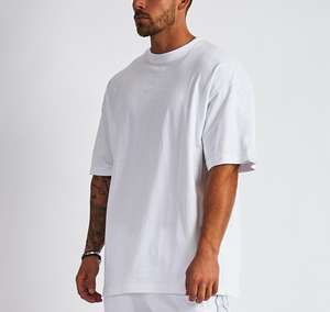 T-shirt de sport pour <span class=keywords><strong>homme</strong></span> en coton pur, coupe ample à épaules tombantes, manches courtes, vente en gros, qualité supérieure, 100 % coton, surdimensionné - Product Image 5