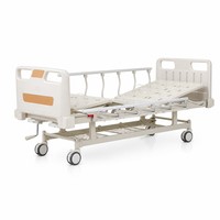 Lit d'hôpital manuel à double manivelle en métal, cadre en alliage d'aluminium, 2 fonctions, dossier et repose-jambes réglables, côtés pliables en forme de S