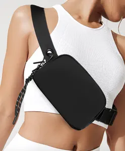 Toptan toplu stok siyah küçük bel çantası su geçirmez fanny paketi crossbody mini everywhere tica her yerde bel çantası 1l