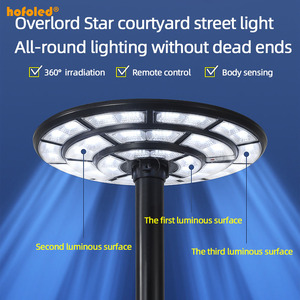 Lampione <span class=keywords><strong>Solare</strong></span> <span class=keywords><strong>LED</strong></span> UFO da Esterno 1500W 2000W <span class=keywords><strong>con</strong></span> <span class=keywords><strong>Pannello</strong></span> <span class=keywords><strong>Solare</strong></span> Integrato, Sensore di Movimento, Accensione dal Tramonto all'Alba, IP65, per Giardino - Product Image 3