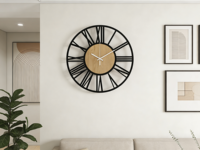 Horloge murale à cadre métallique Art déco minimaliste à une seule face, fonctionnant sur piles, pour la décoration de la maison