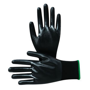 Guantes de trabajo con revestimiento de nitrilo negro de calibre 13, guantes de seguridad industrial para construcción y jardinería, Material de nailon - Product Image 2