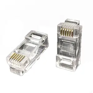 High Quality Modular Connector Male Long Body RJ12 6P6C Plug For Telephone Cable